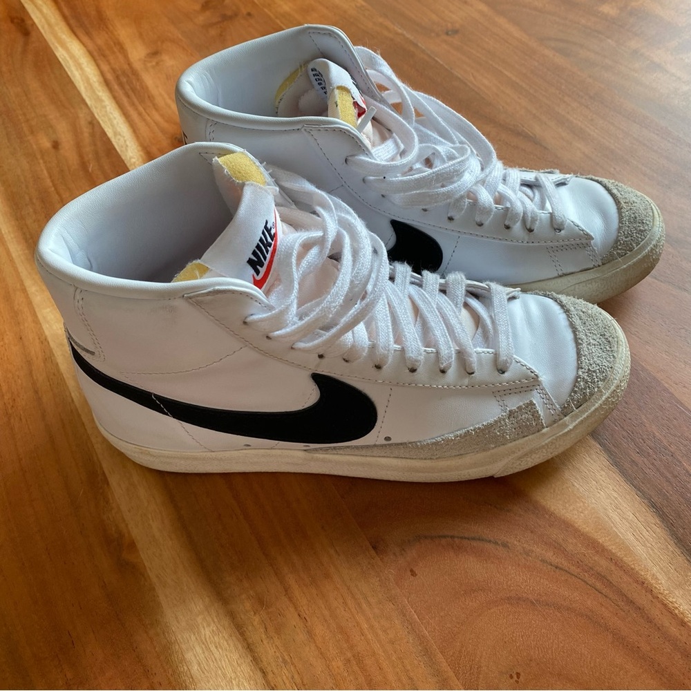 Nike White and Black High-Top Blazers
